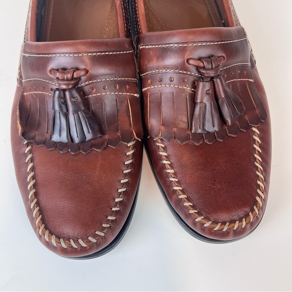 GH Bass Michael Kiltie Tassel WEEJUNS Loafer Mens 11.5 D Brown Preppy Business - Picture 12 of 13